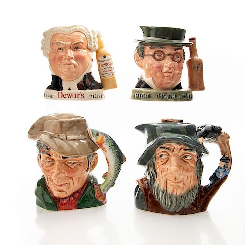 4 ROYAL DOULTON CHARACTER JUG LIQUOR CONTAINERS