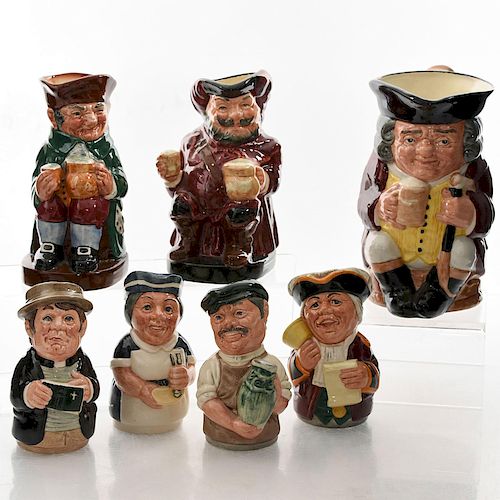 LG AND MD SIZED ROYAL DOULTON CHARACTER TOBY JUGS