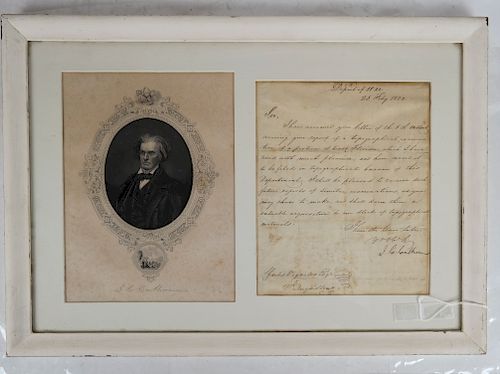 John C. Calhoun Letter, 1822, Department of War