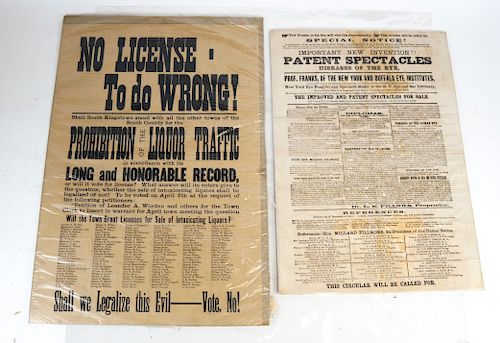 Two Broadsides: Spectacles and Prohibition