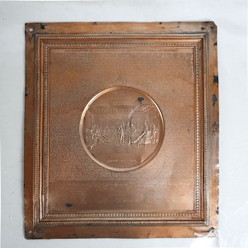 19th C. Declaration of Independence Plaque