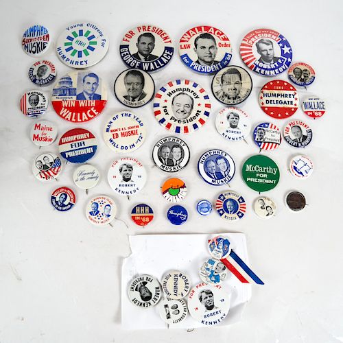 Large Group of 1968 Campaign Buttons
