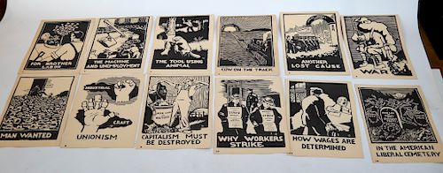 Paul Hartzell Socialist Labor Set of 31 Linocuts