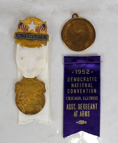 1952 + 1960 Democratic National Convention Badges