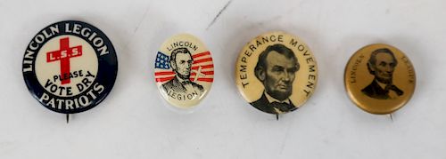 Lincoln Legion Temperance Buttons