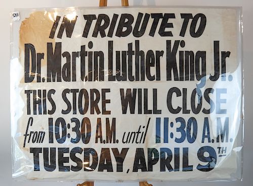 Large Rare Martin Luther King Store Closure Banner