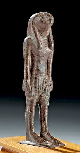 Egyptian Leaded Bronze Striding Ra Horakhty, ex-Mitry