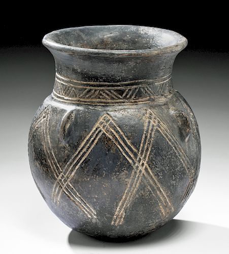 Anatolian Yortan Blackware Jar w/ Incised Motifs