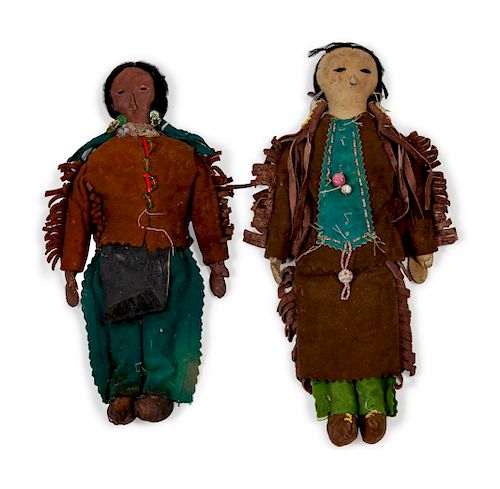 Rebecca Bluecloud 
(Dakota, 1883-1944)
Attributed Dolls, pair