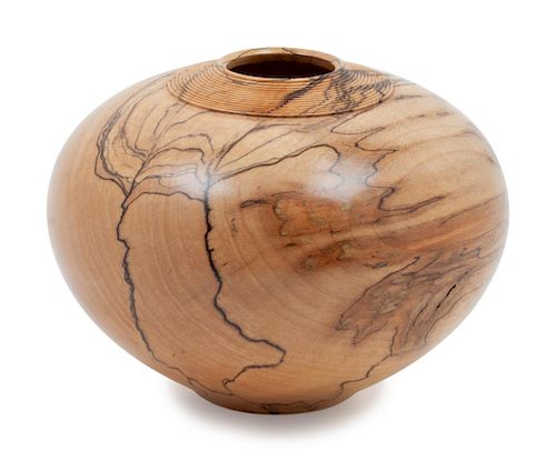 Kevin Fleming(American, 20th Century)Pencil-Line Spatted Sugar Maple Pot