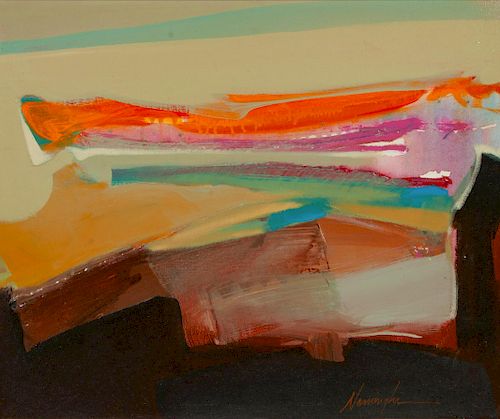 Dan Namingha
(Hopi-Tewa, b. 1951)
Pair of Abstract Paintings, oil on canvas