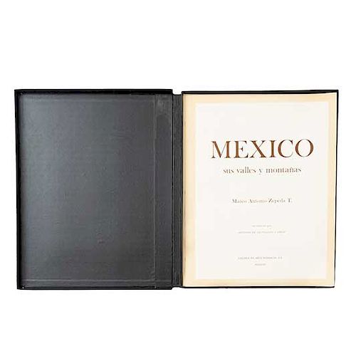 Marco Antonio Zepeda. Carpeta "México sus valles y montañas". Reprografía sobre papel. Firmadas y fechadas '76 y '75. Sin enmarcar.