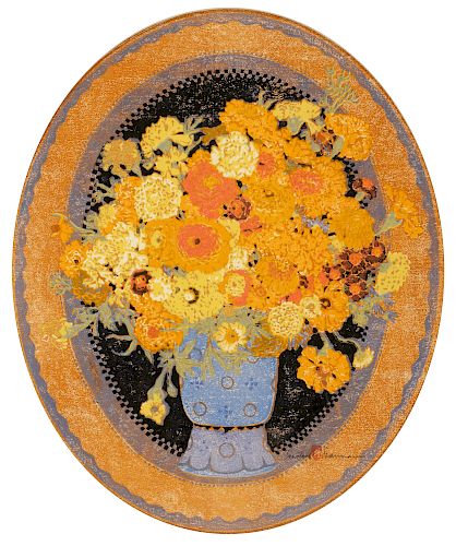 Gustave Baumann, Oval Floral (Marigolds), 1916