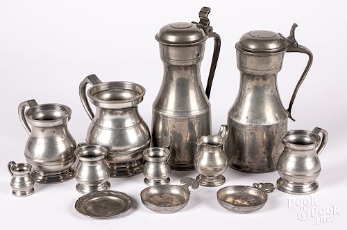 Group of English and Continental pewter