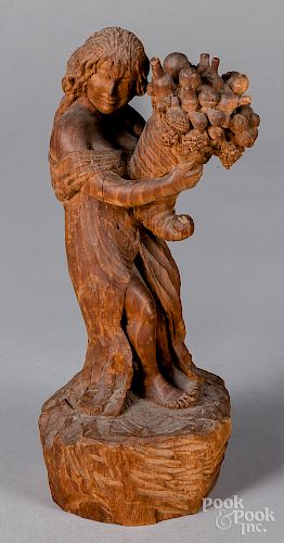 Carved mahogany allegorical figure