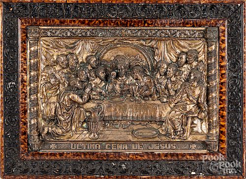 Embossed copper plaque of the Last Supper
