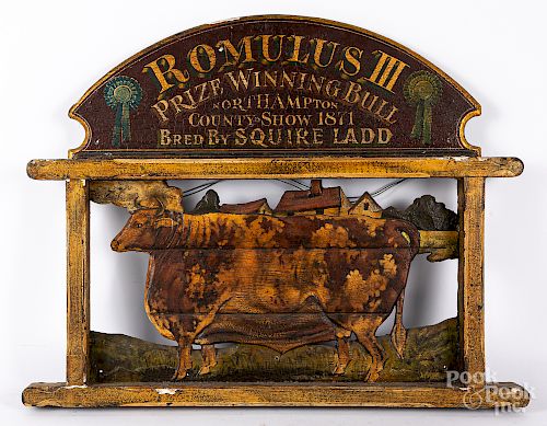Painted Romulus III Prize Bull sign