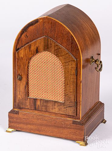 German mahogany mantle clock