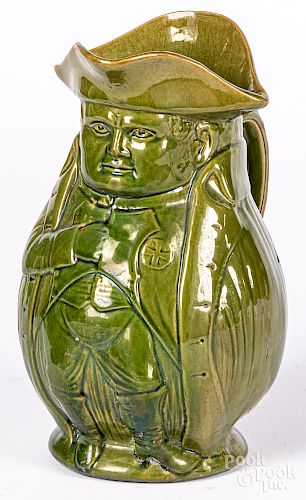 Green glaze pottery Napoleon pitcher
