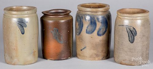 Four Pennsylvania or Virginia stoneware crocks
