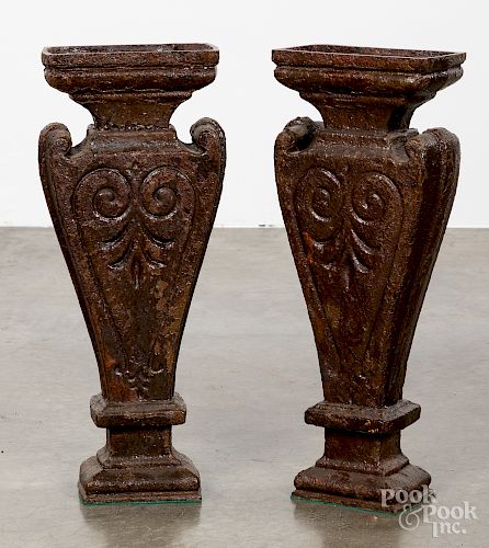 Pair of cast iron theatre seat ends