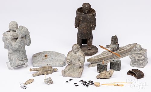 Group of Inuit stone carvings