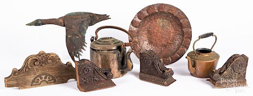 Group of miscellaneous copper wares, etc.