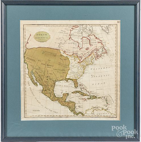 Early engraved map of North America, etc.