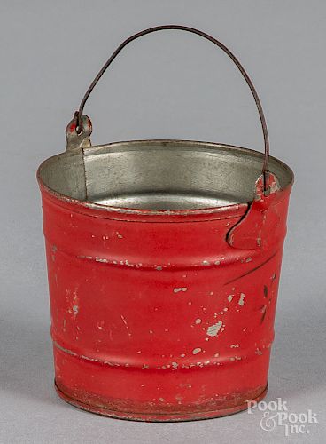 Painted tin miniature bucket