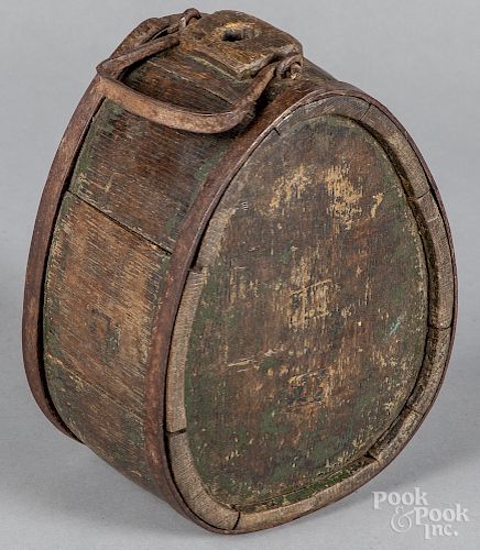 Early painted wood canteen