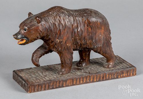 Black Forest carved and painted bear