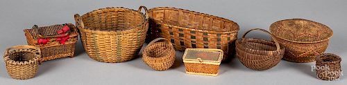 Group of splint baskets, 19th/20th c.
