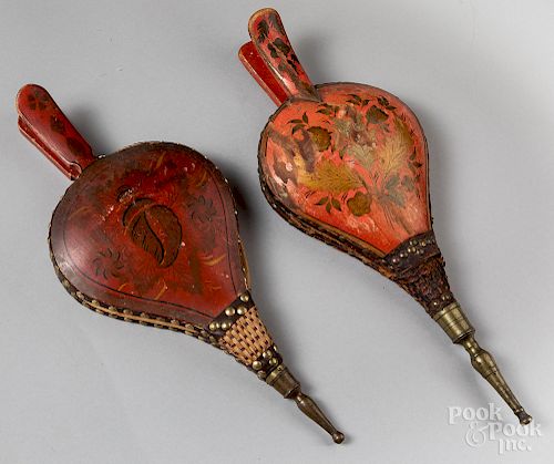 Two New England painted bellows, 19th c.