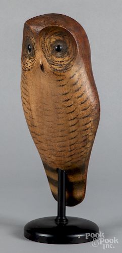 Large contemporary carved and painted owl decoy