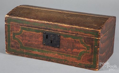 New England painted basswood dome lid box, 19th c