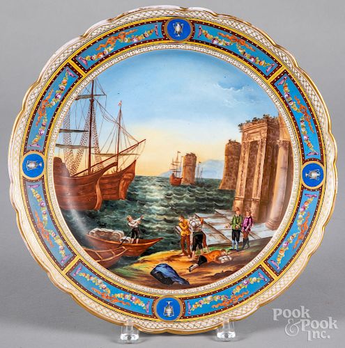 Meissen hand-painted charger, 19th c.