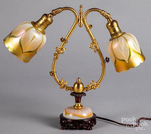 Cast brass table lamp