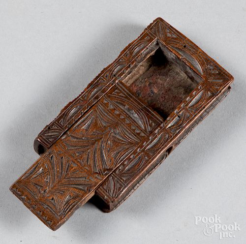 Carved book form snuff box