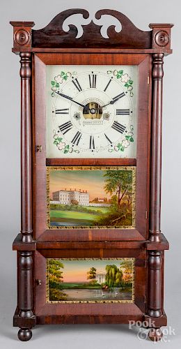 Forestville triple-decker mahogany shelf clock