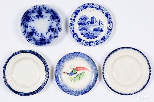 Five cup plates, 19th c.