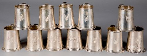 Porter Blanchard silver fox hunting julep cups