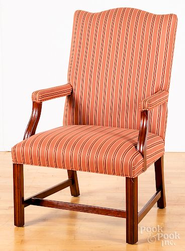 Chippendale style mahogany open armchair