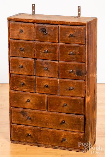Pine apothecary cupboard, late 19th c.
