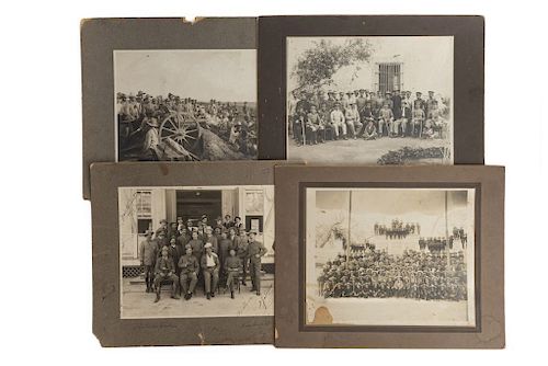 Oficiales y soldados de la Revolución Mexicana. México, principios del Siglo XX. Fotografías, 20 x 25 cm. Montadas sobre cartón. Pzas: