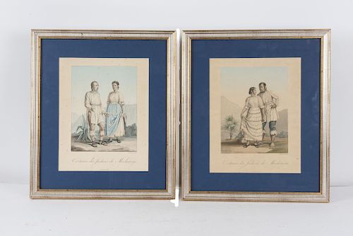 Costumes des Indiens de Mechoacan. Paris: Chez F. Schoell, 1813.  Litografías coloreadas, 28.5 x 22.5 cm. Enmarcadas. Piezas: 2.