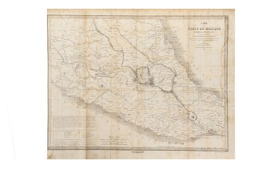 Malte-Brun, V. A. Carte des Etats du Mexique au Temps de la Conquète en 1521... Paris, 1858. Mapa plegado.