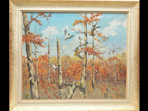 "Near Stuttgart Arkansas," an oil on canvas, Hugh Monahan (1914-1970).