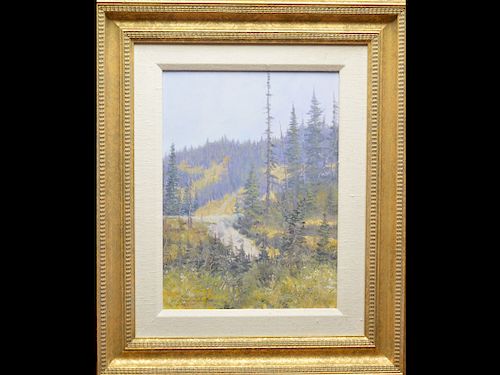 "Field Study Mount Rainer," oil on board by Ray "Paco" Young (1958-2005).