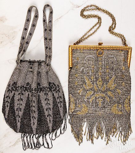 Two Art Deco beaded purses