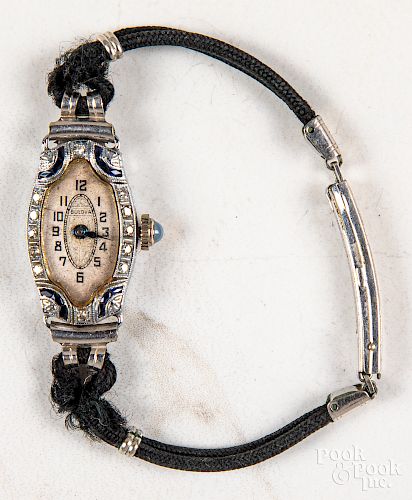 Ladies Bulova sapphire and diamond wrist watch